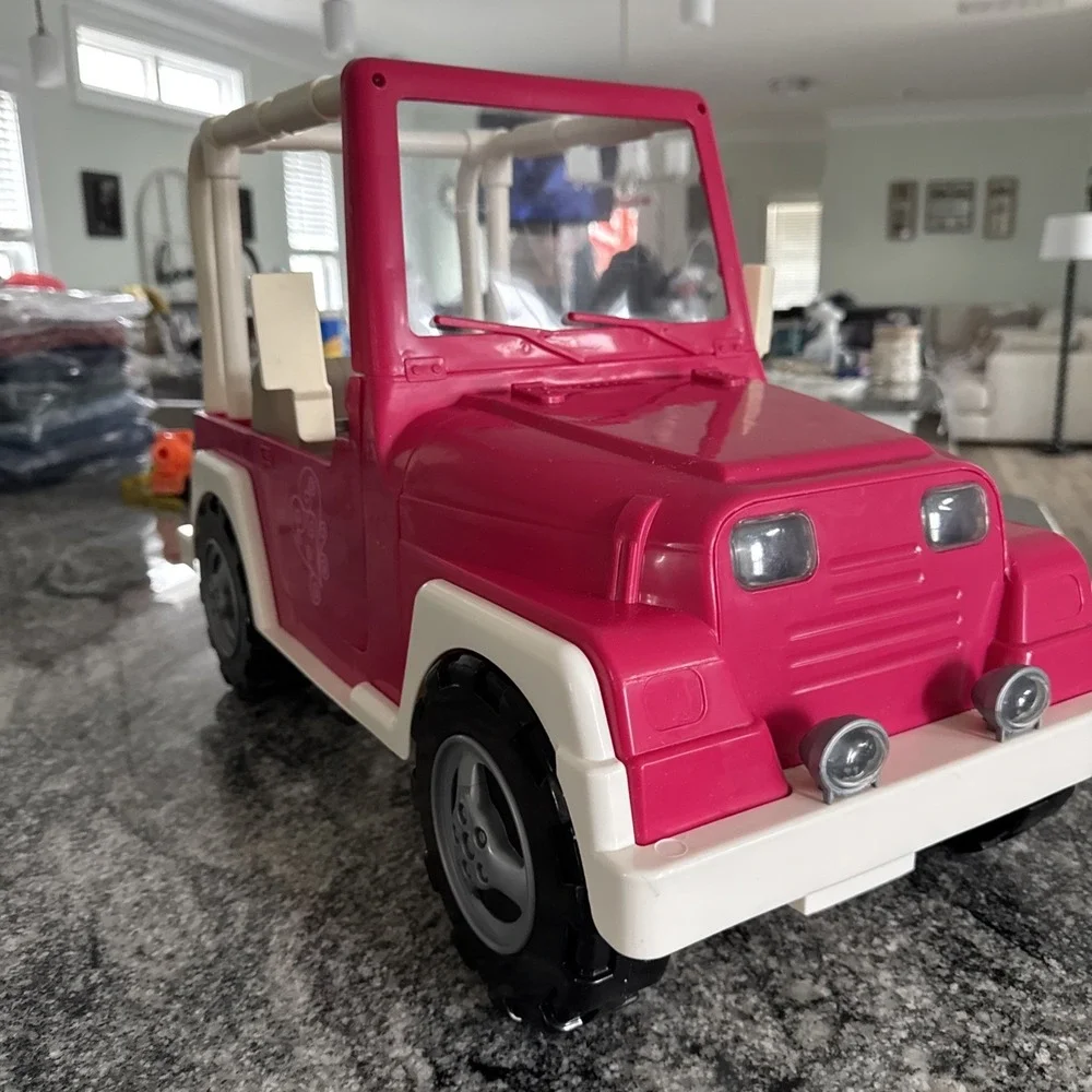 Our Generation OG Pink And White Jeep 4X4 Vehicle Fits American Girl 18